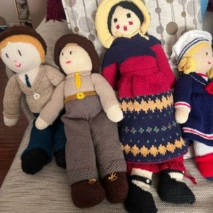 Hand knit rag dolls
